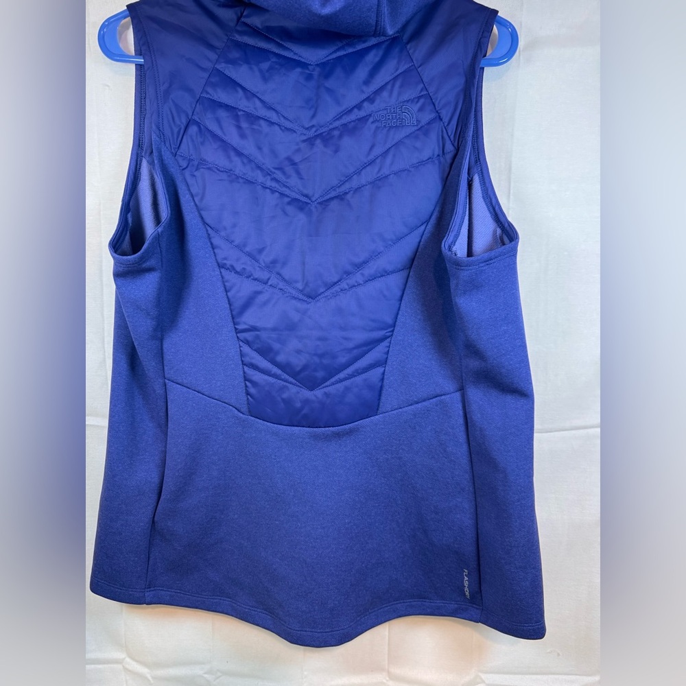 North Face Zip Hoodie Sonic Vest Blue Woman's sz L slim fit flash dry - Picture 9 of 12